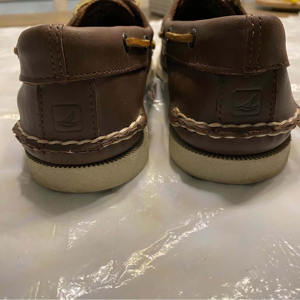 SPERRY top sider boat shoes brown leather SZ 8.5 M - Picture 4 of 10